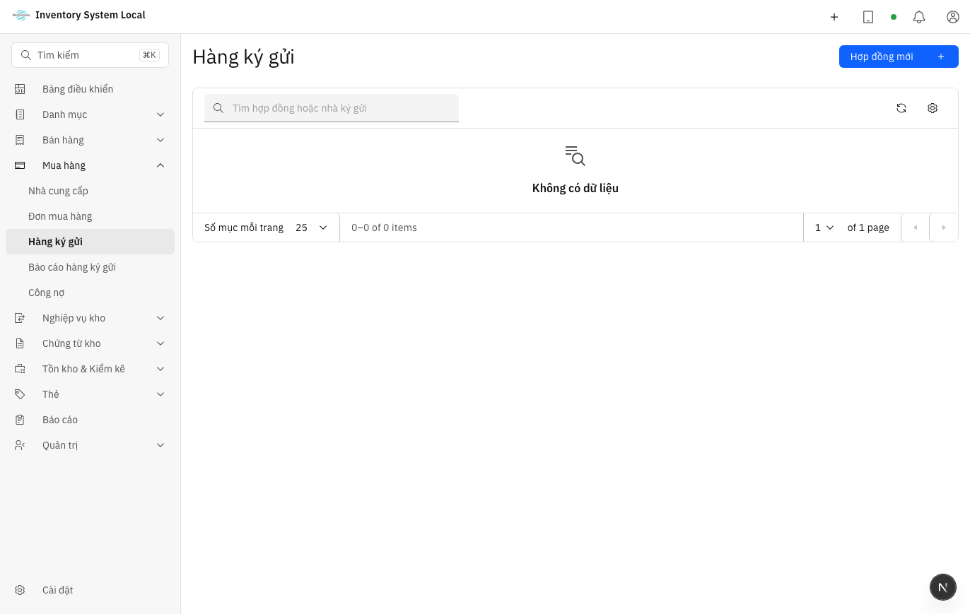 Màn hình hàng ký gửi