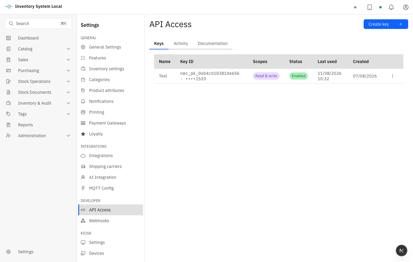 API access