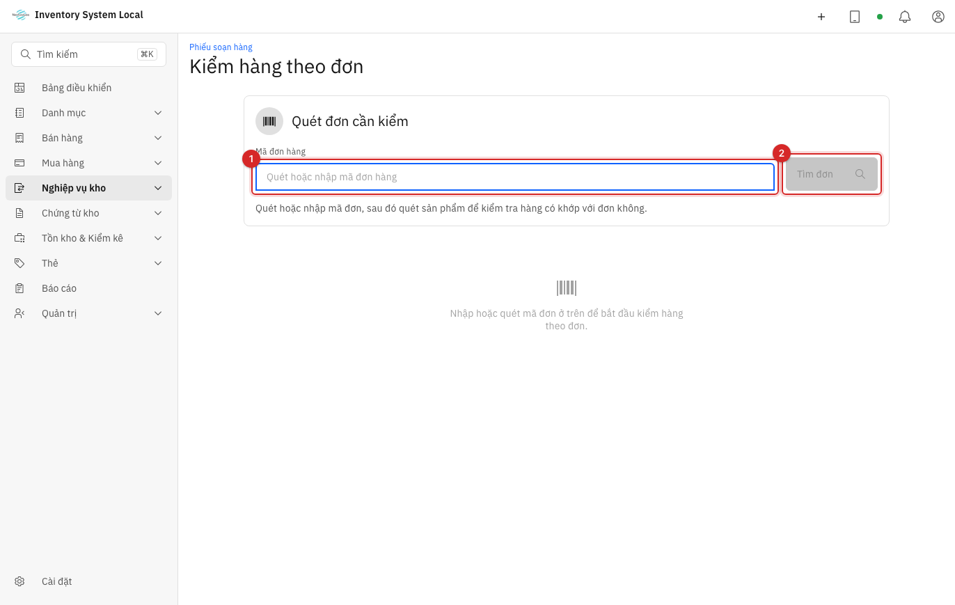 Nhập mã đơn và tìm đơn